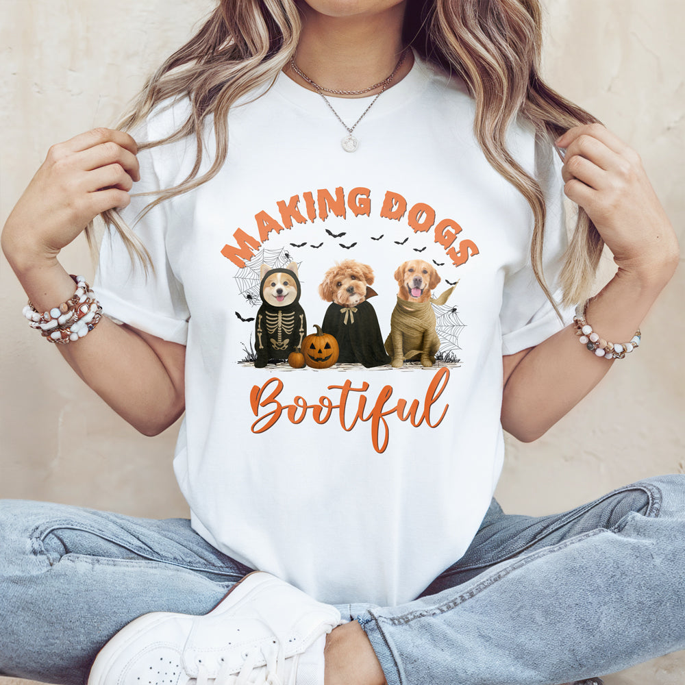 Custom Photo Making Dogs Bootiful Halloween Ghost Dog Shirt HA75 897632