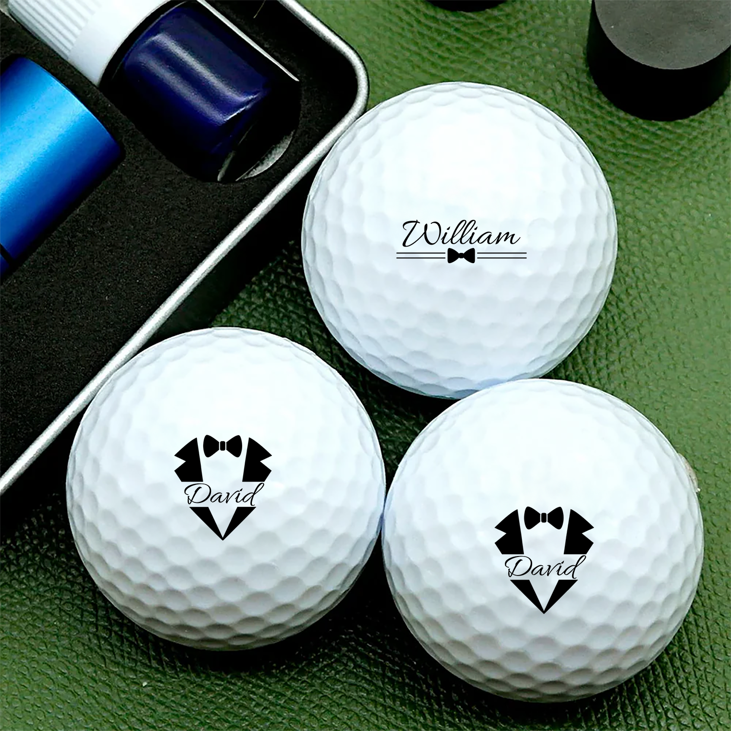 Custom Name Wedding Groom, Best Man & Groomsman Golf Ball Stamp Box - Wedding Gift for Golf Lovers HA75 921898