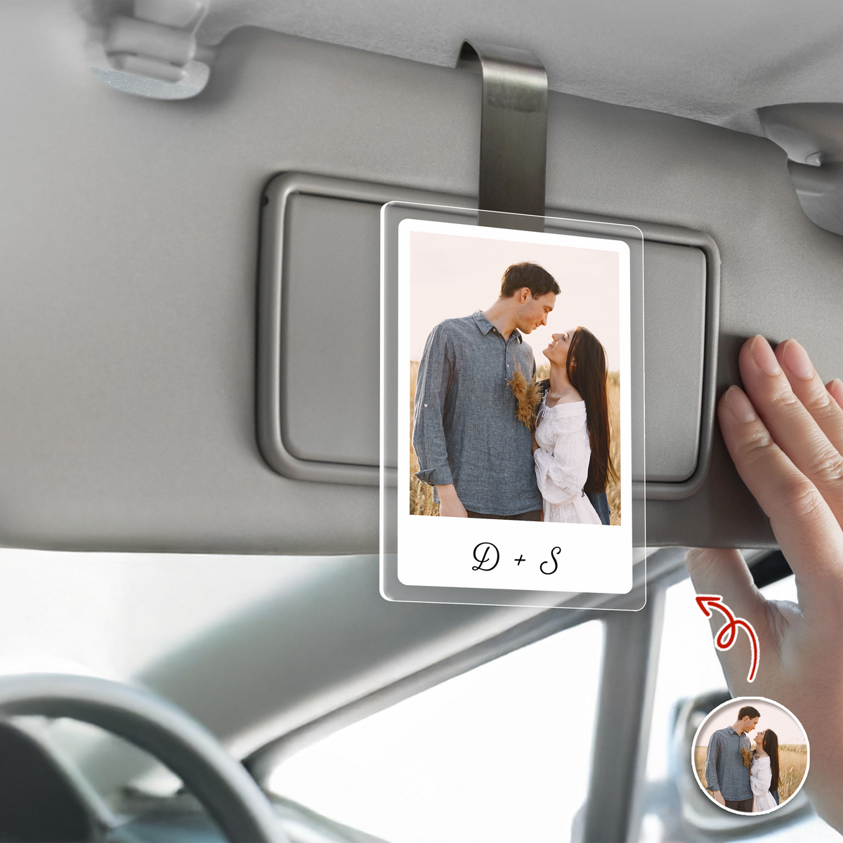 Custom Photo And Name Best Couple Valentine Gift Acrylic Car Visor TH10 898479
