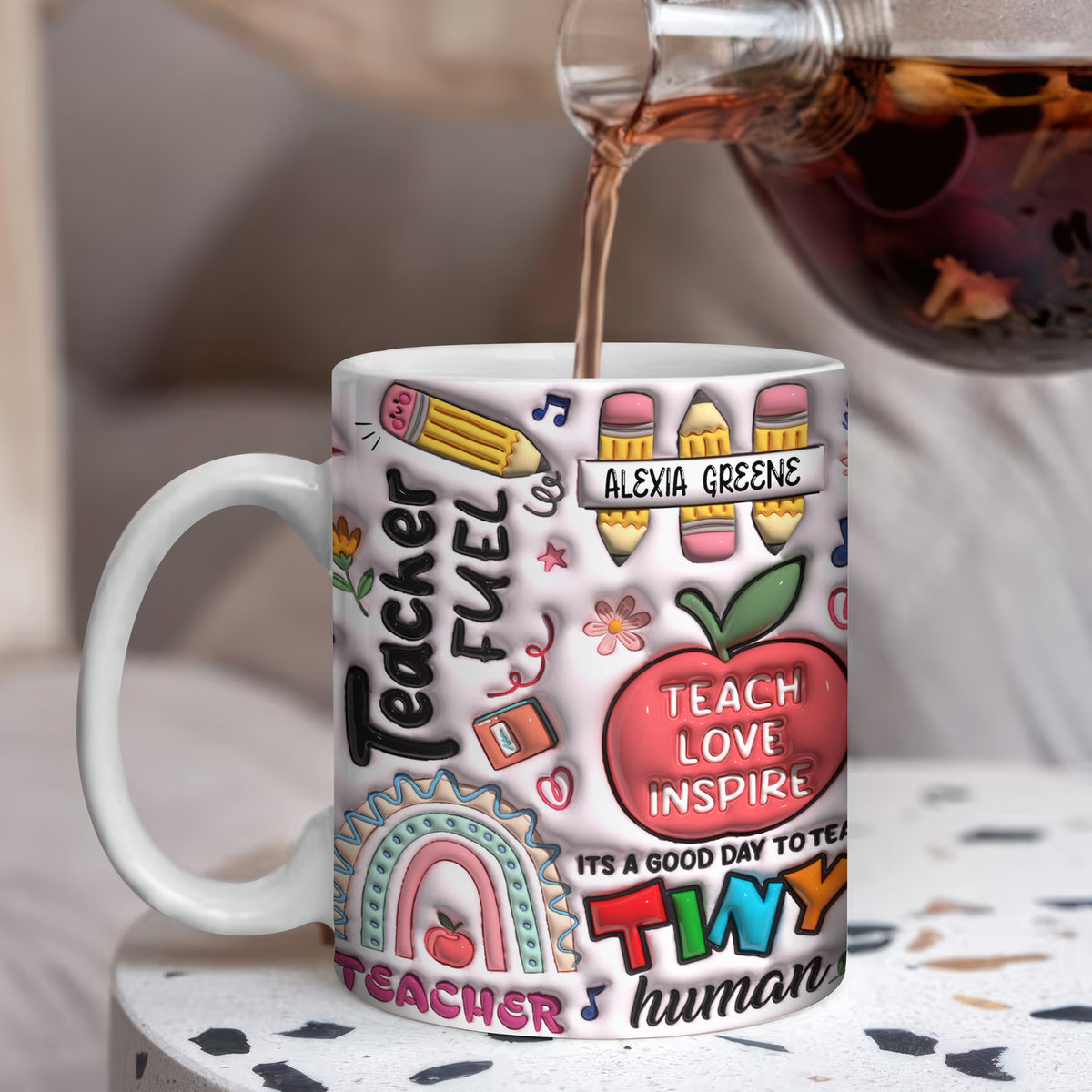 Custom Name Gift For Teacher 3D Inflated Effect Mug TH10 894213