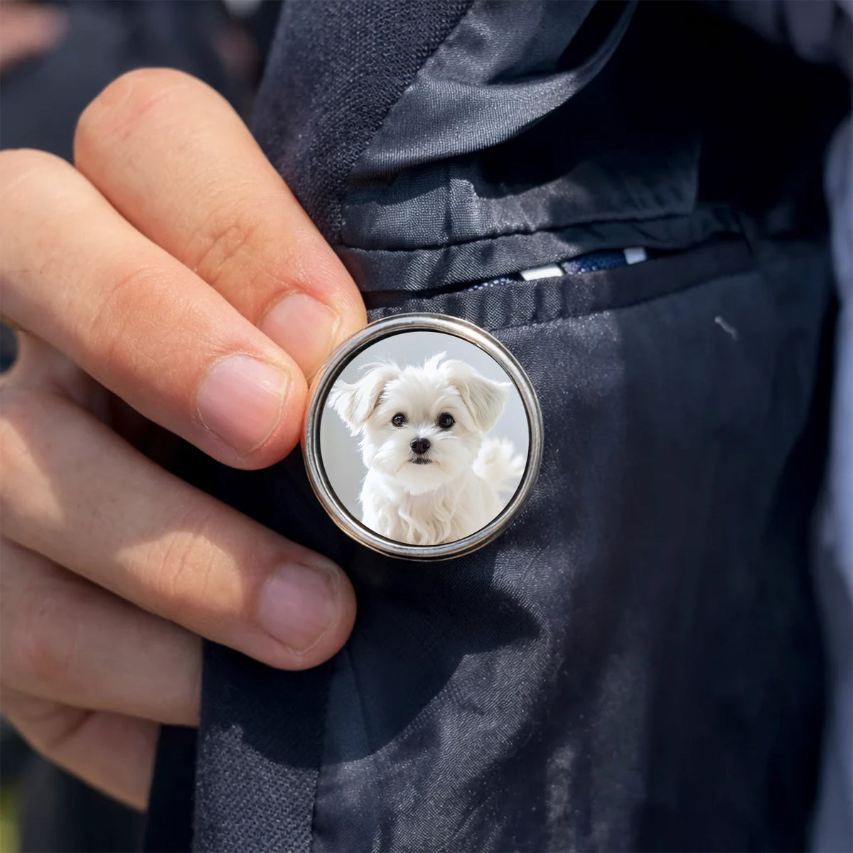 Custom Pet Photo Forever In My Heart Memorial Lapel Pin - Gift for Dog Cat Memorial, In Loving Memory, Family Memorial Gifts HO82 901858