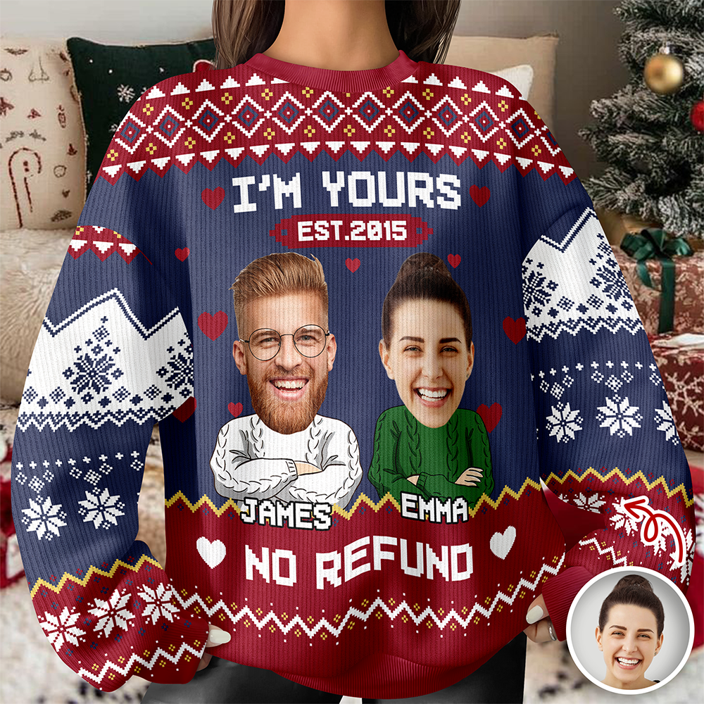 Custom Funny Face You And Me We Are A Team Together Ugly Sweater LM32 895569