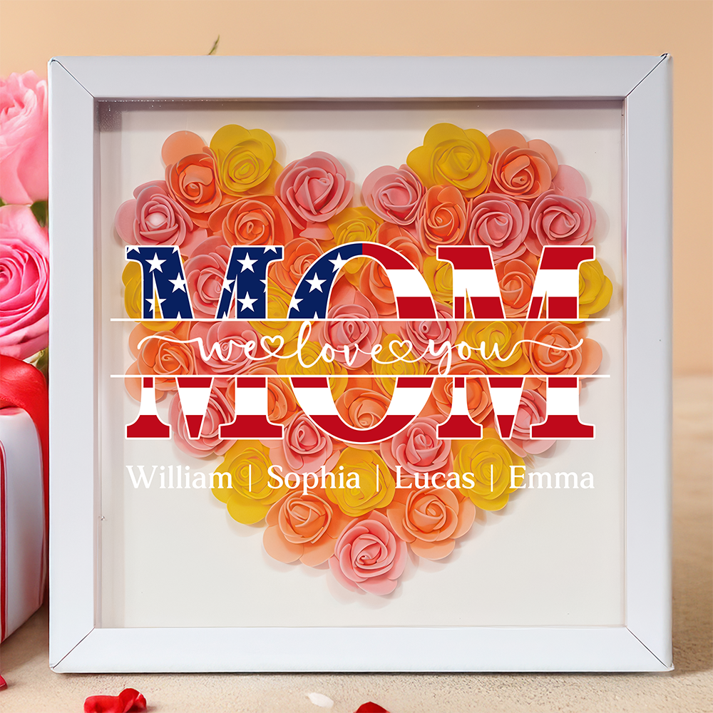 We Love You Mom Personalized Flower Shadow Box HA75 920394
