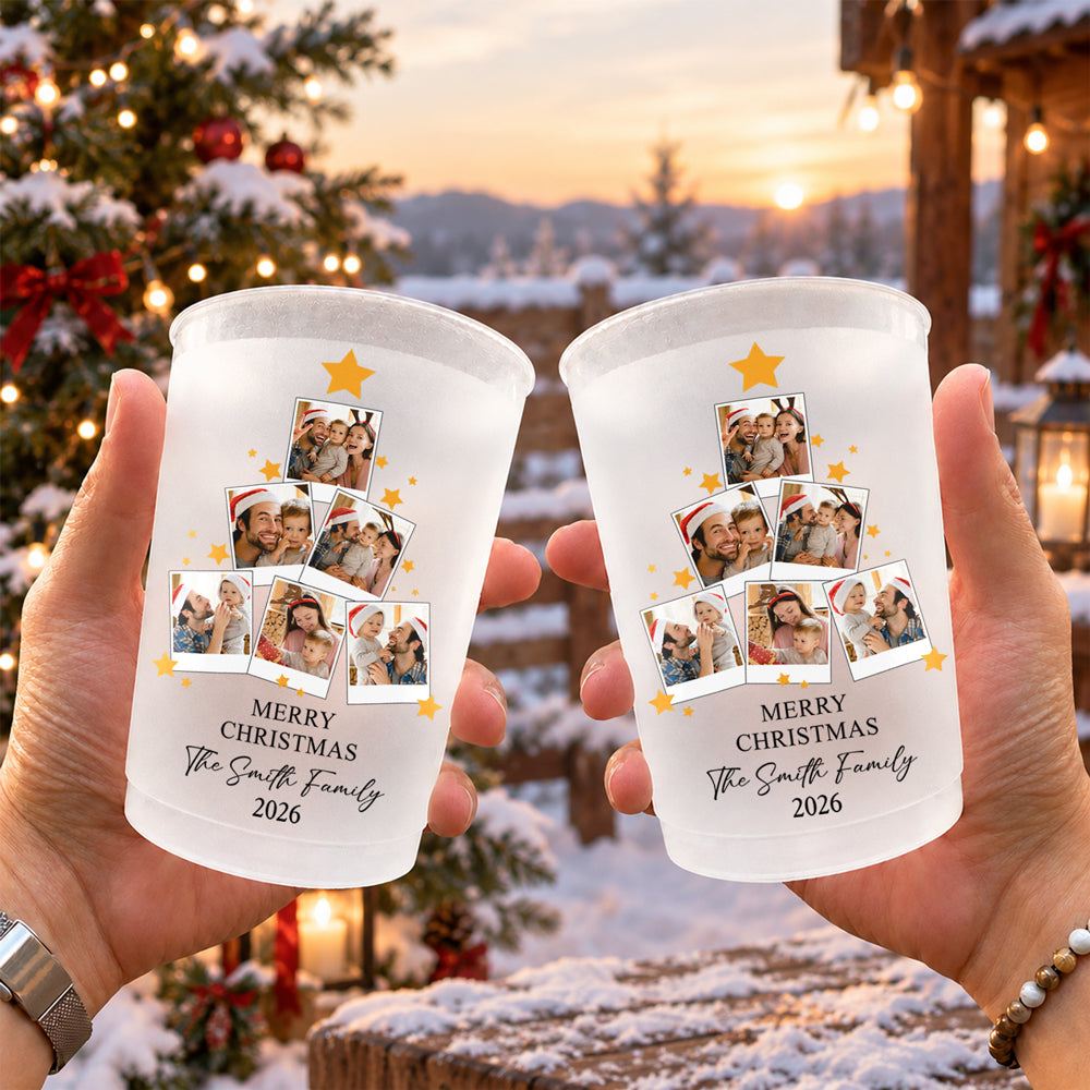 Custom Family Photo Merry Christmas Cups Family Party Gift HA75 919592