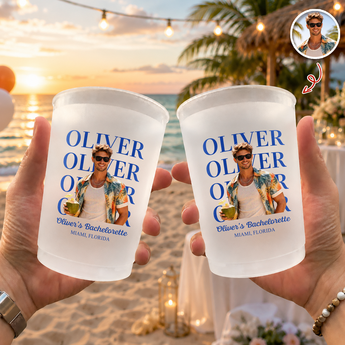 Personalized Photo Bachelorette Cup – Custom Frosted Party Cup, Bridal Shower Gift & Party Favor TH10 170549