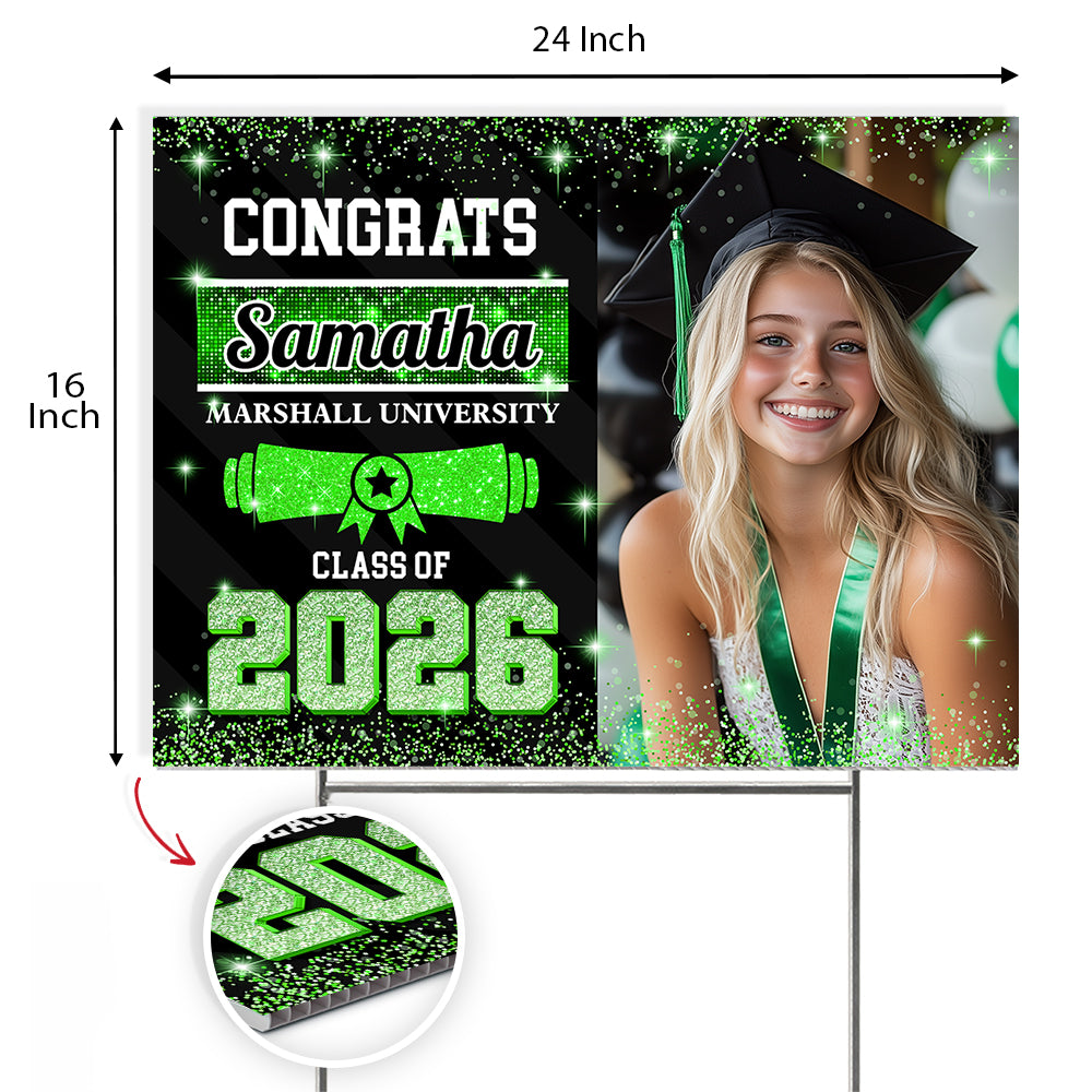 Custom Photo Congrats Class of 2026 Graduation Yard Sign CH07 910734