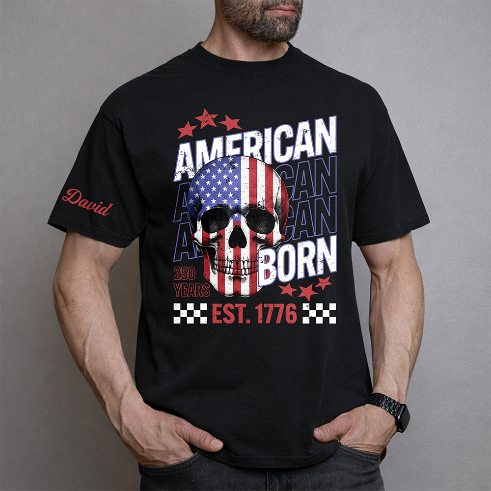 Personalized USA Flag Skull 250 Years Est. 1776 Short Sleeve Printing Shirt TH10 169603