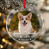 Custom Photo Forever Loved Memorial Glass Ornament HA75 922034