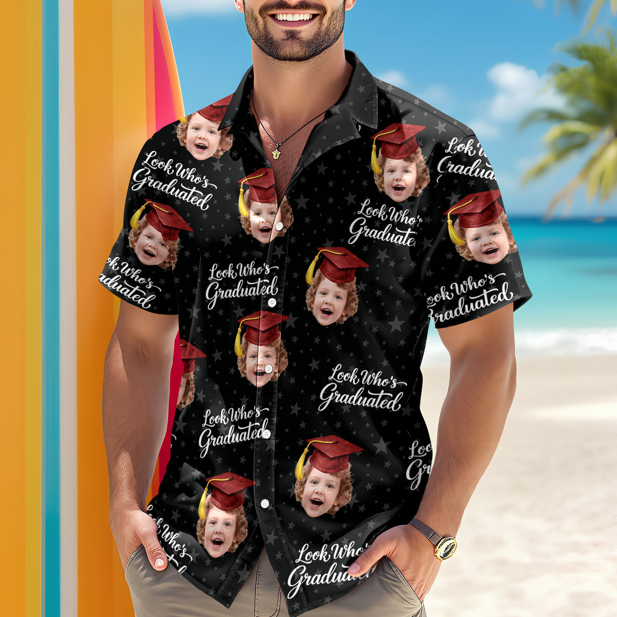 Custom Photo Look Who's Graduated Hawaii Shirt Graduation Gift HA75 921222