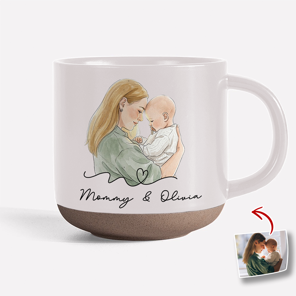 Custom Photo Mom And Kid Pottery Mug For Mother's Day TH10 169213