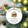 Personalised Cotton Anniversary 2 Sided Ceramic Ornament, Cotton Wedding Anniversary Gift LM32 670063