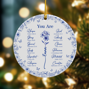 God Says You Are Christian Toile De Jouy Style - Personalized Ceramic Ornament HA75 897158