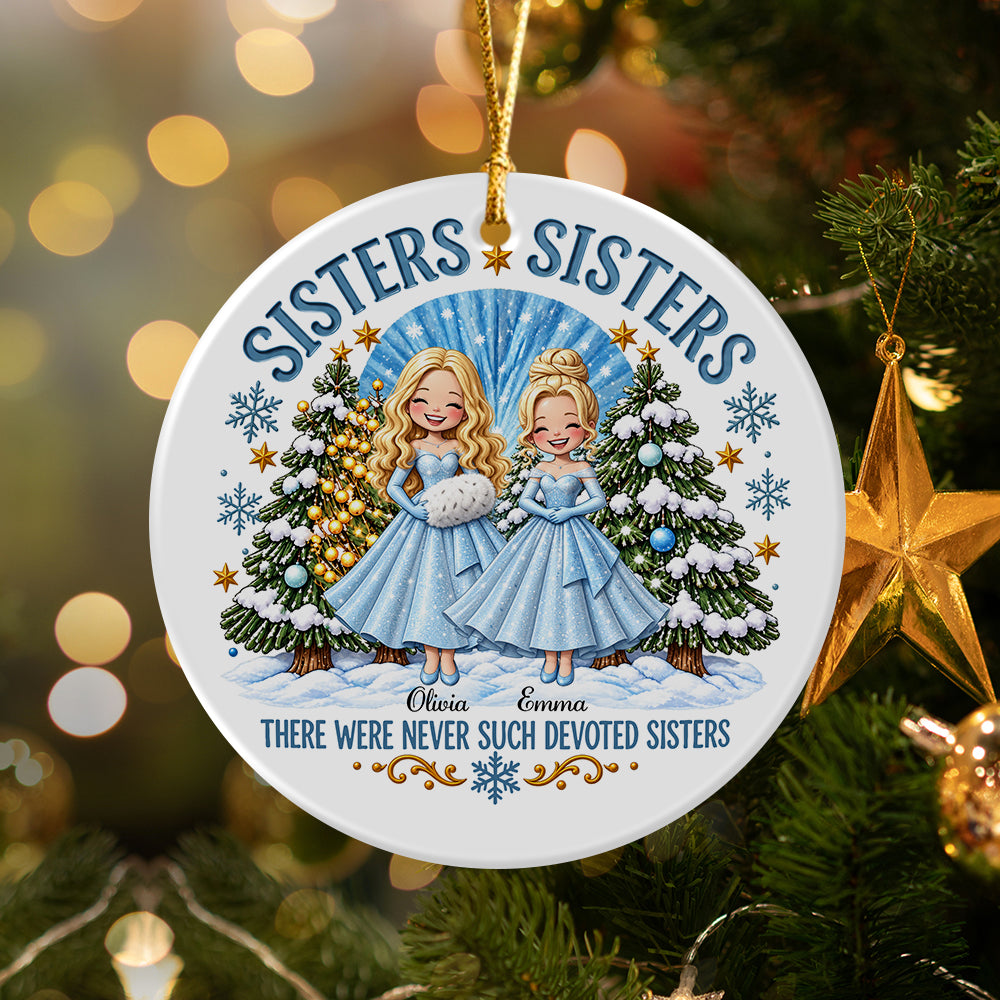 Personalized Sisters Christmas Ceramic Ornament CH07 180554