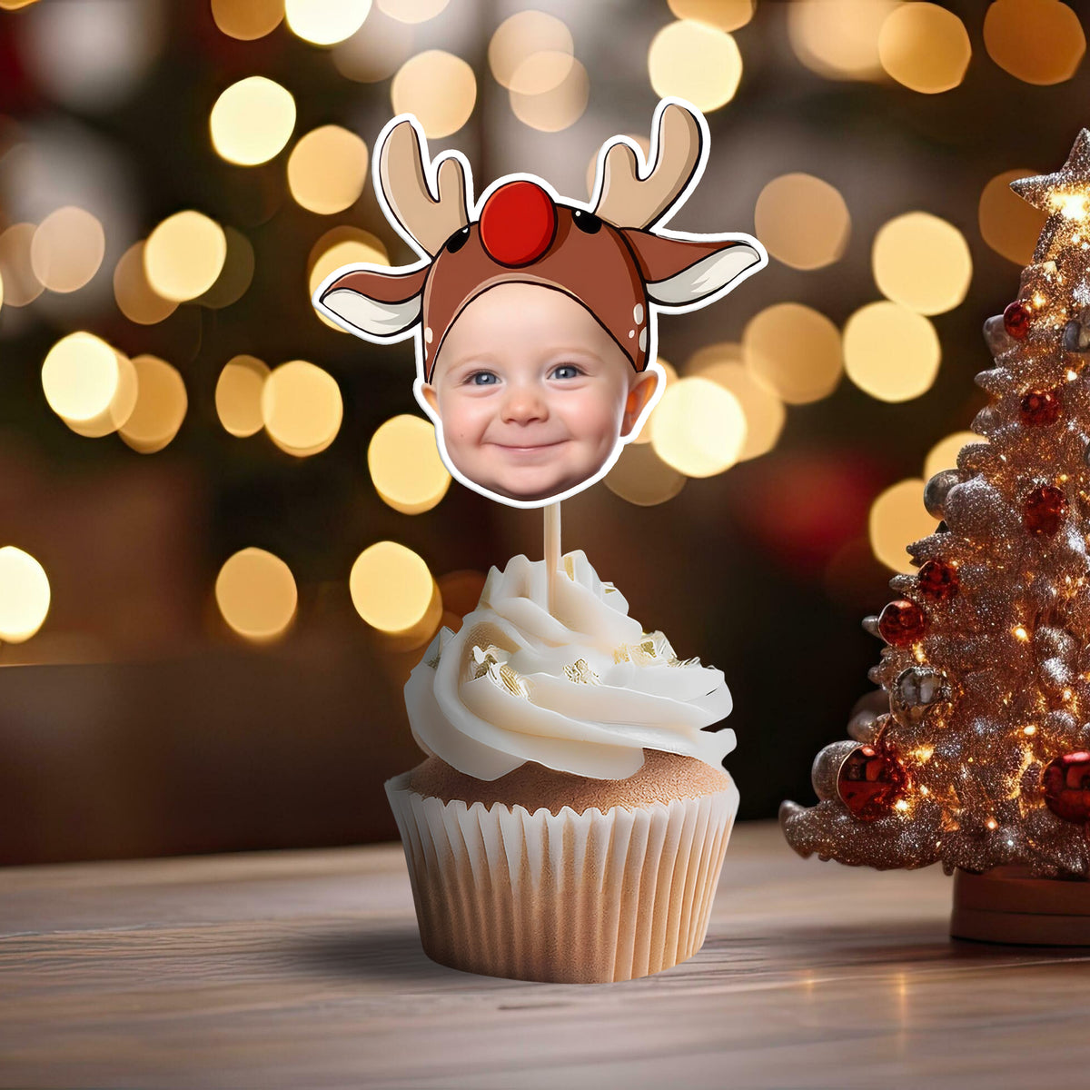 Custom Photo Cute Cupcake Topper Christmas Gift For Family TH10 894749