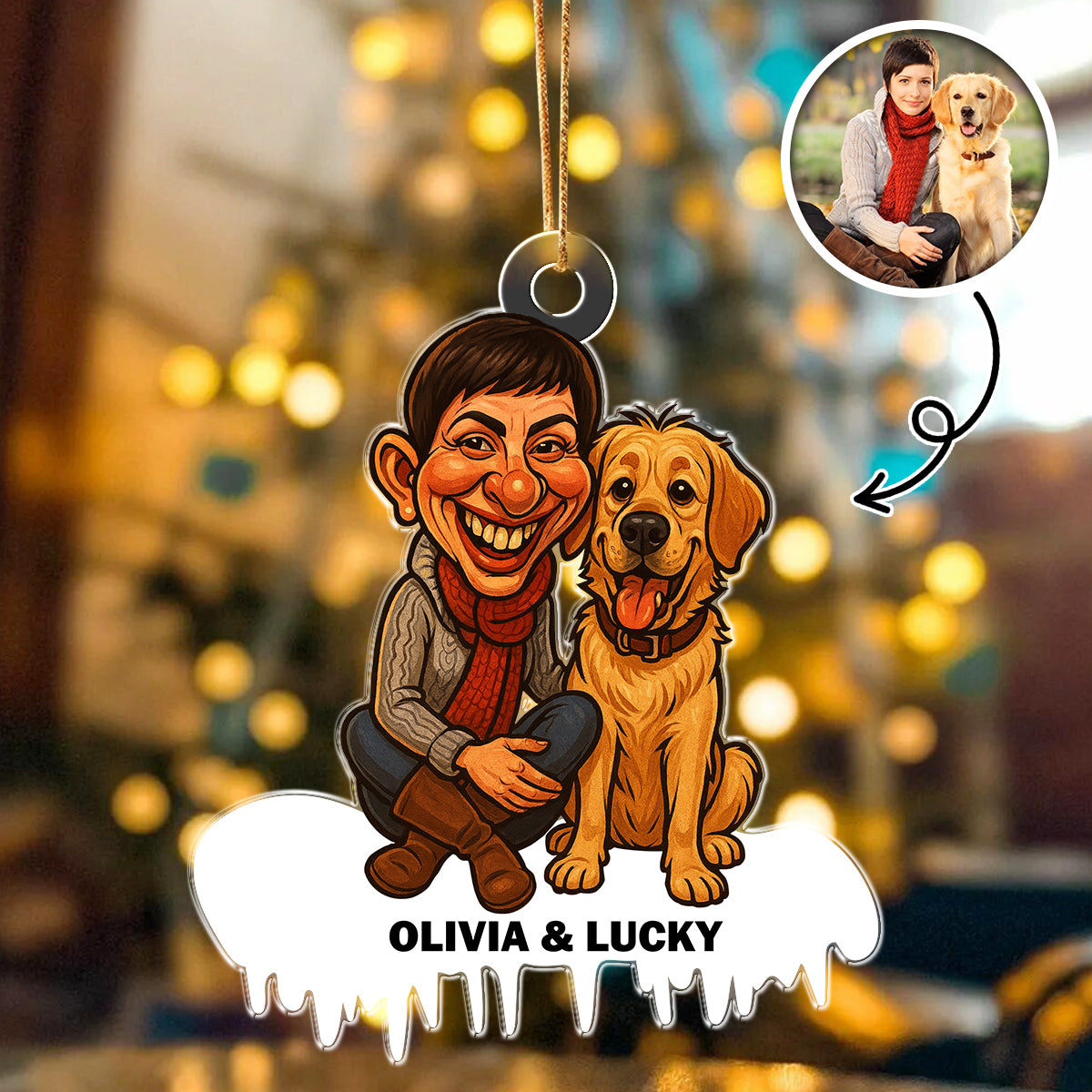 Personalized Funny Comic Style Photo Acrylic Ornament Gift for Family LM32 895031