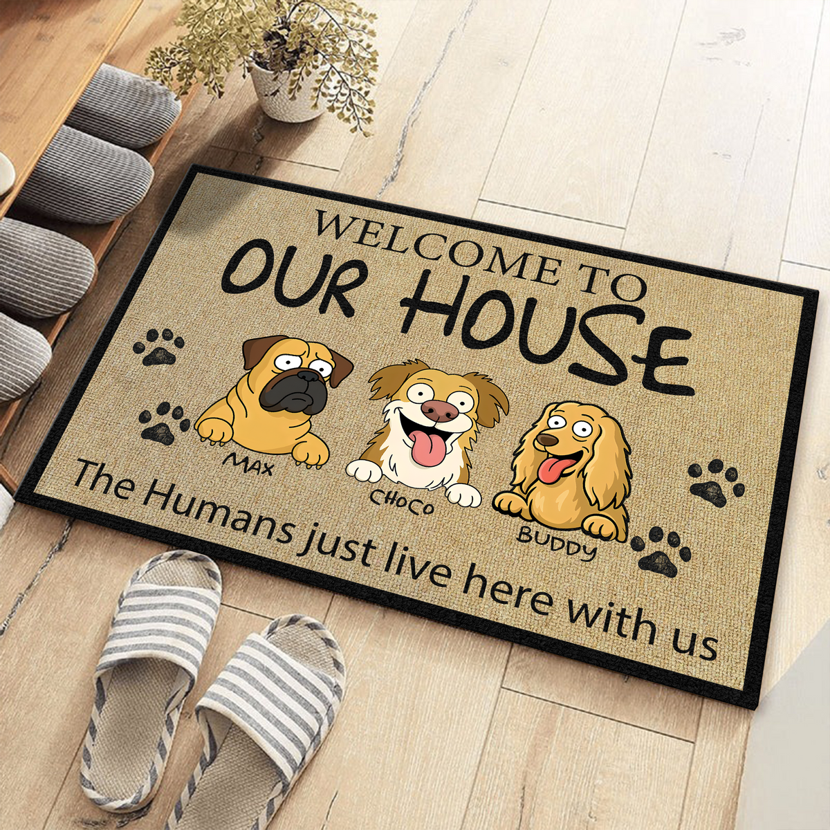 Welcome To Cute Dog's House Doormats For Dog Lovers LM32 893351