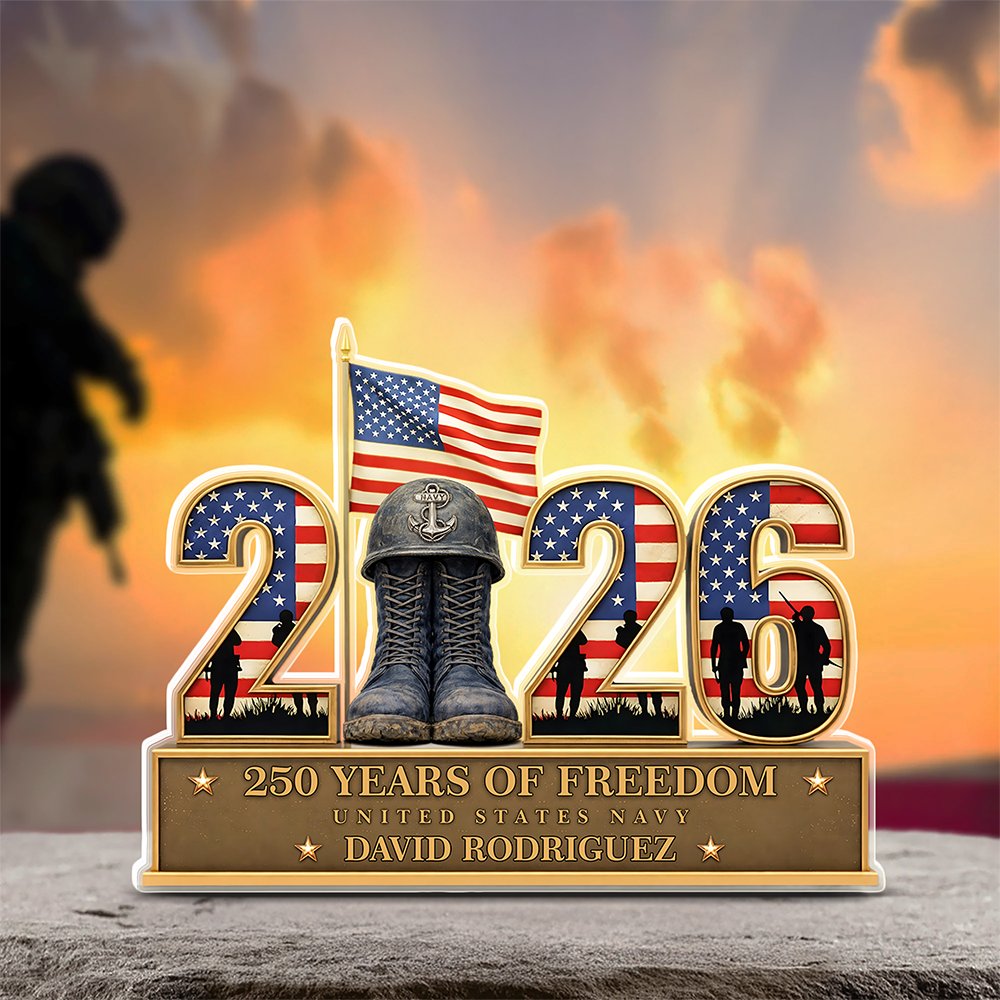Personalized 250 Years Of Freedom 1776–2026 American Veteran Guardian Angel Acrylic Block Plaque - Veteran Gift, Patriotic Military Memorial Decor HO82 901894