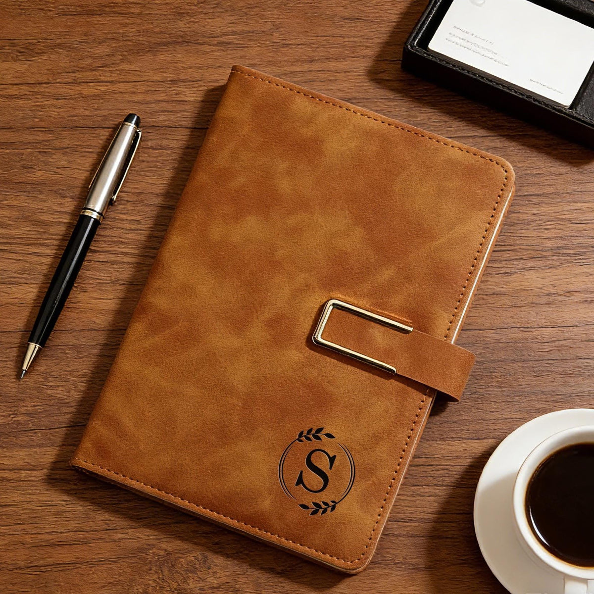 Custom Journal Engraved Leather Notebook Set With Pen, Gift For Dad, Family Gift LM32 899341