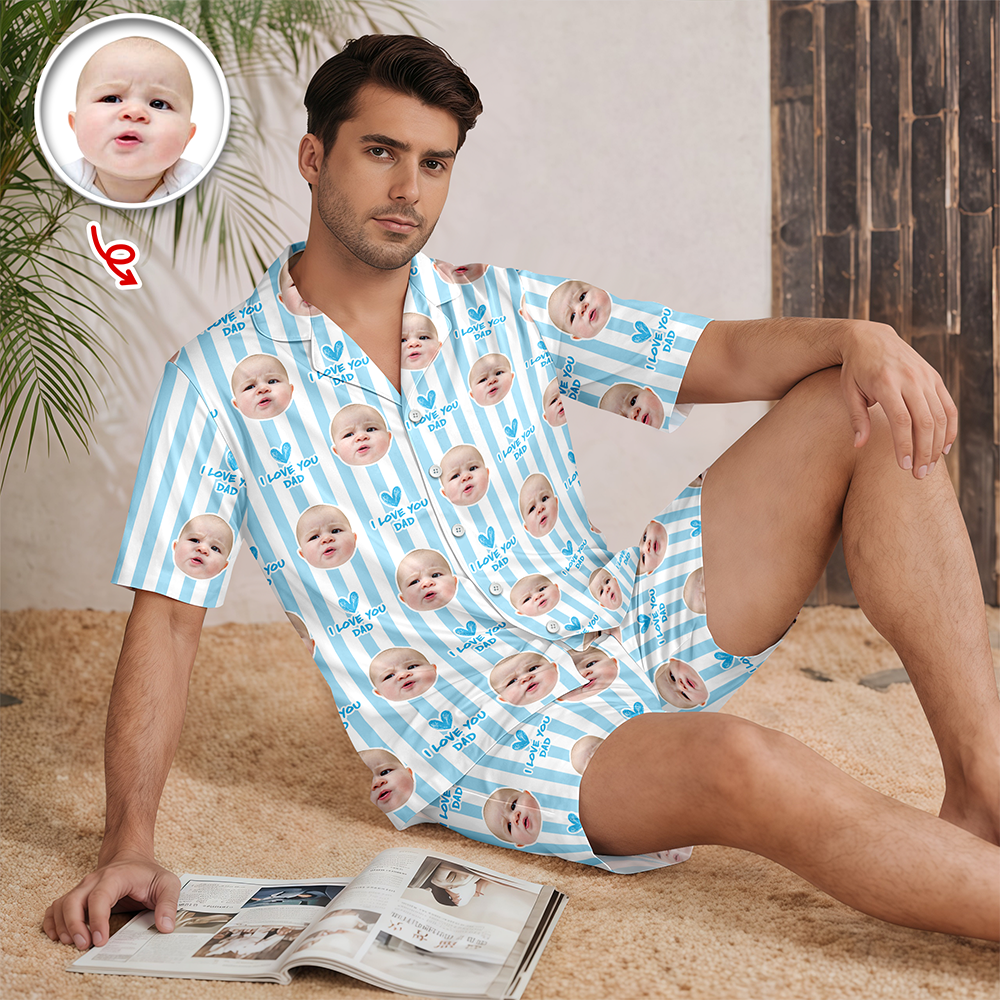 Custom Funny Face I Love You Best Dad, Mom Ever Short Pajamas, Family Gift LM32 669819