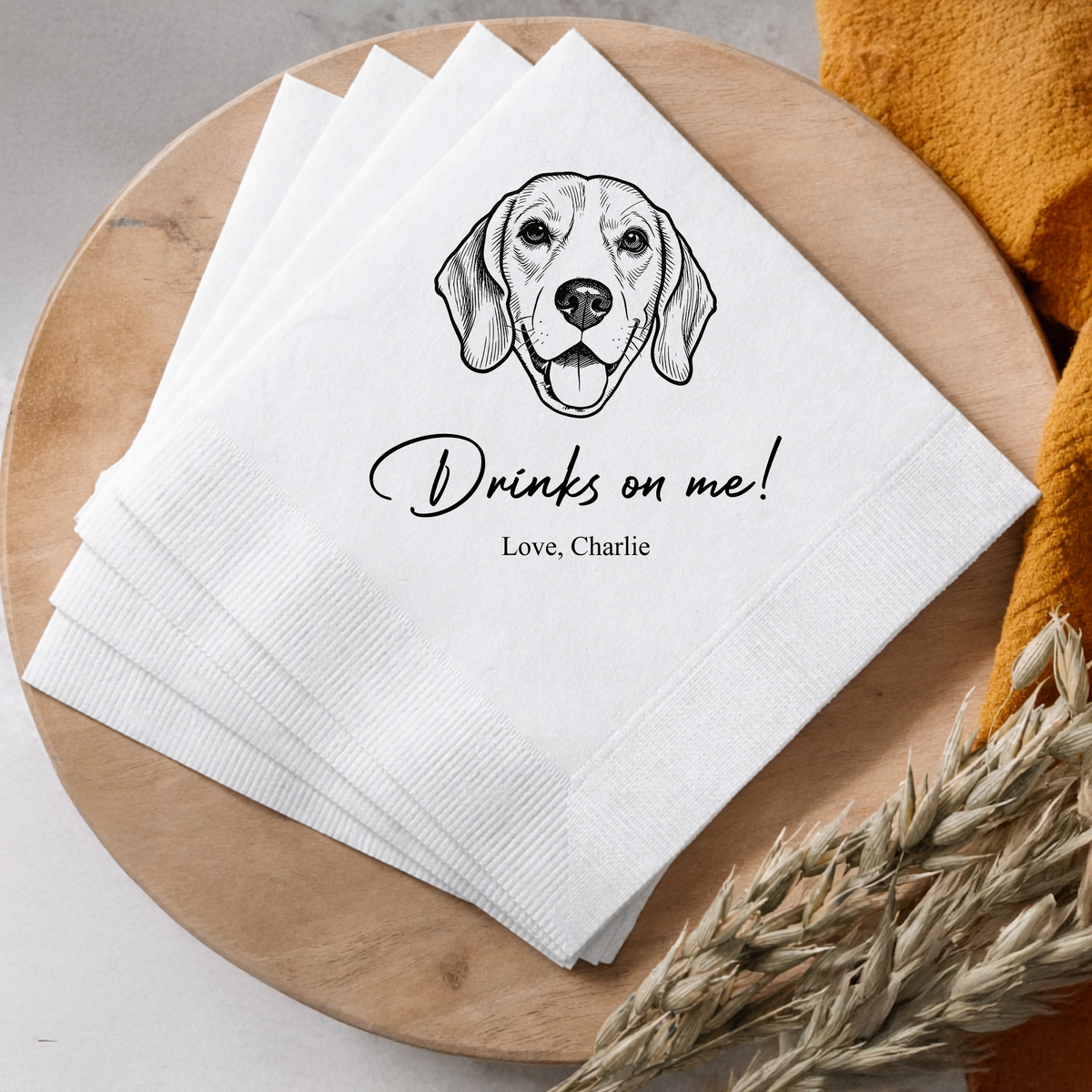 Custom Pet Wedding Cocktail Napkins Funny Wedding Party Decor Newlywed Gift CH07 911288