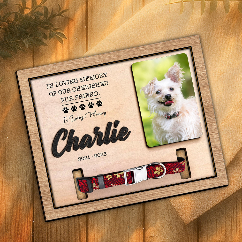 Custom Photo In Loving Memory Of Our Cherished Memorial 2-Layers Wooden Collar Frame LM32 893783