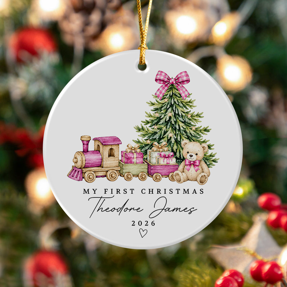 Personalized Baby First Christmas Teddy Bear Ceramic Ornament, Newborn Holiday Keepsake HA75 921908