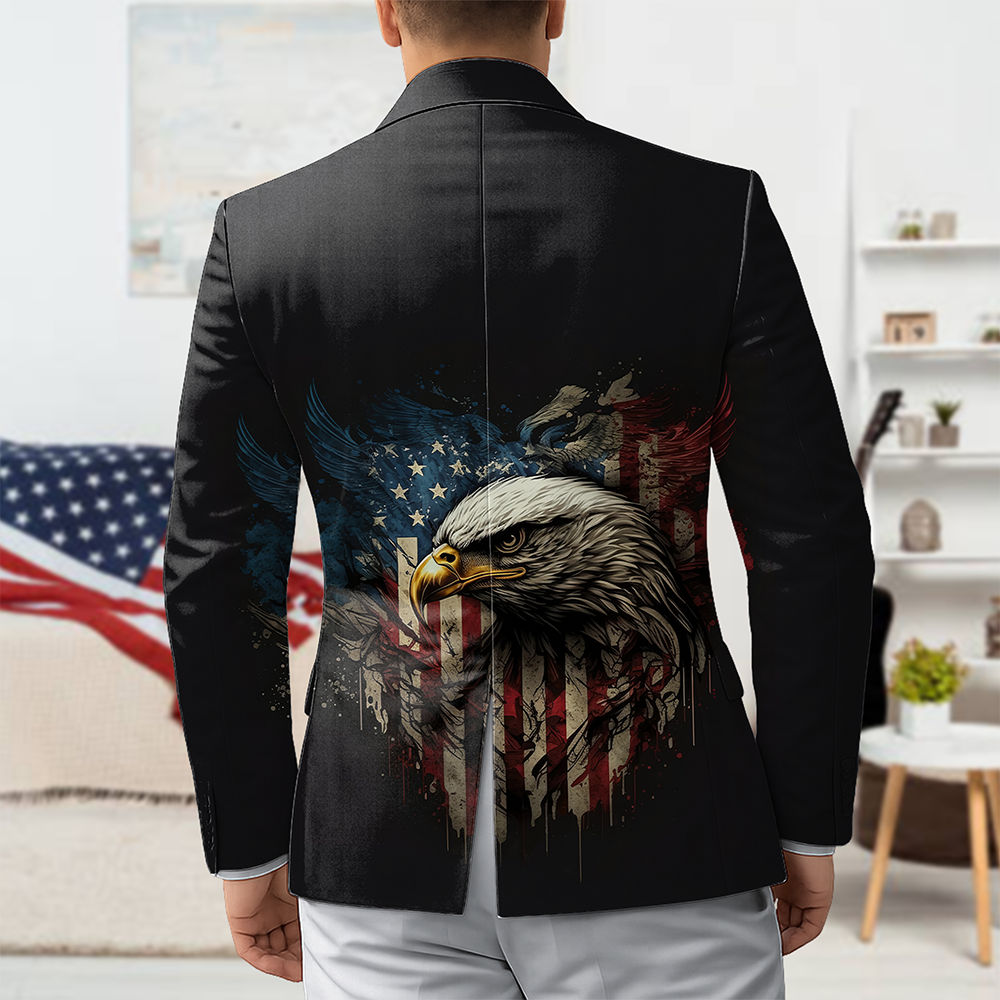 Custom Name Eagle With USA Flag America’s 250th Anniversary Men's Suit HO82 902072