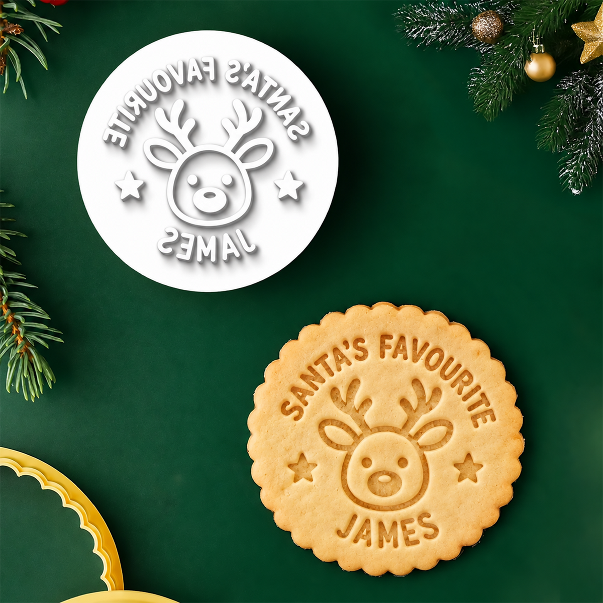 Personalized Family With Christmas Cookie Stamp, Holiday Baker Gift HO82 904114
