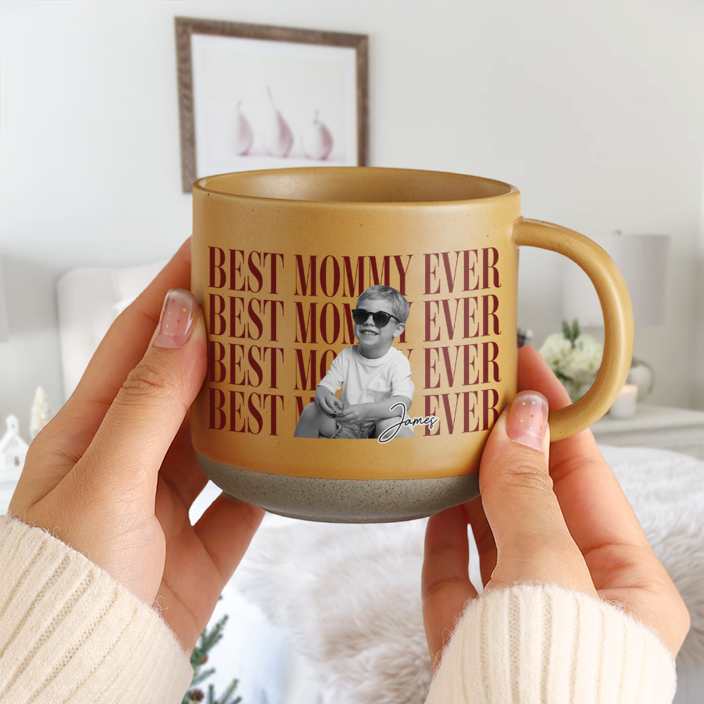Personalized Vintage Photo Best Daddy Mommy Ever Pottery Mug TH10 170065