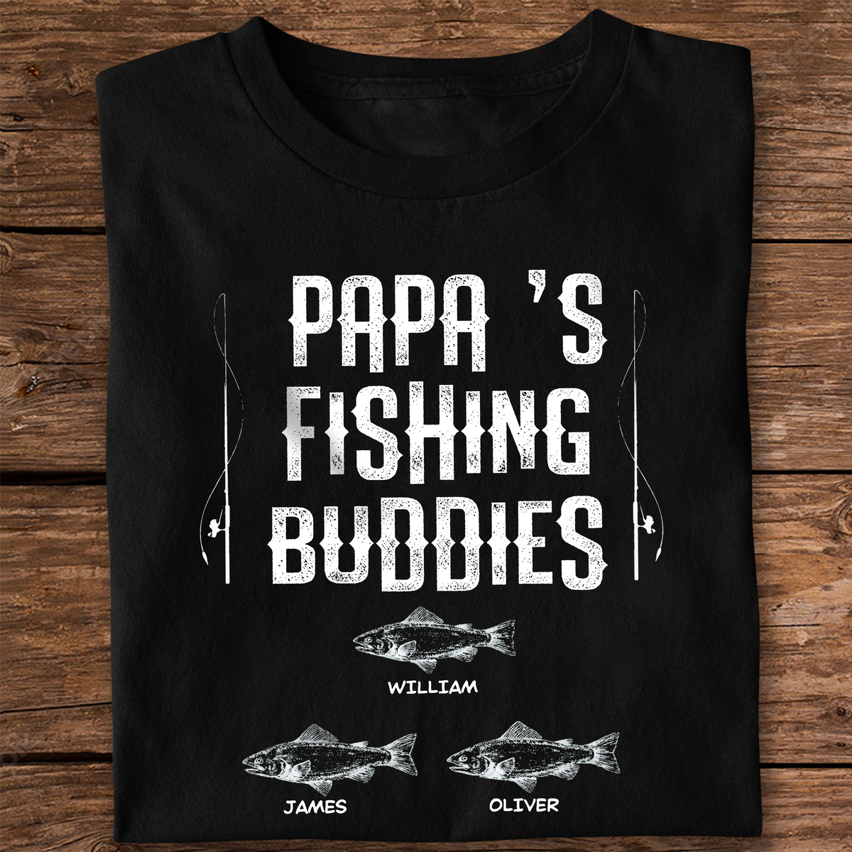 Custom Name Papa's Fishing Buddies Dark Shirt LM32 899241