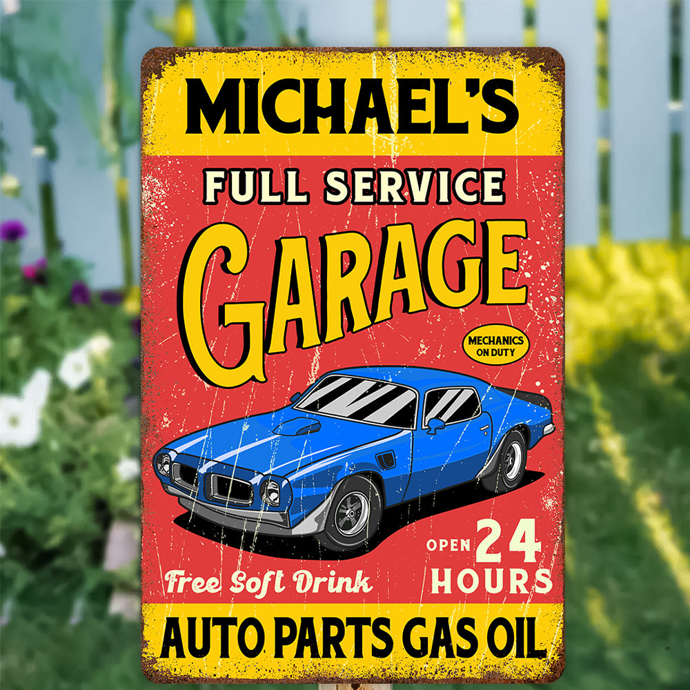 Custom Car Photo Full Service Garage Signs - Personalized Metal Sign CH07 896234
