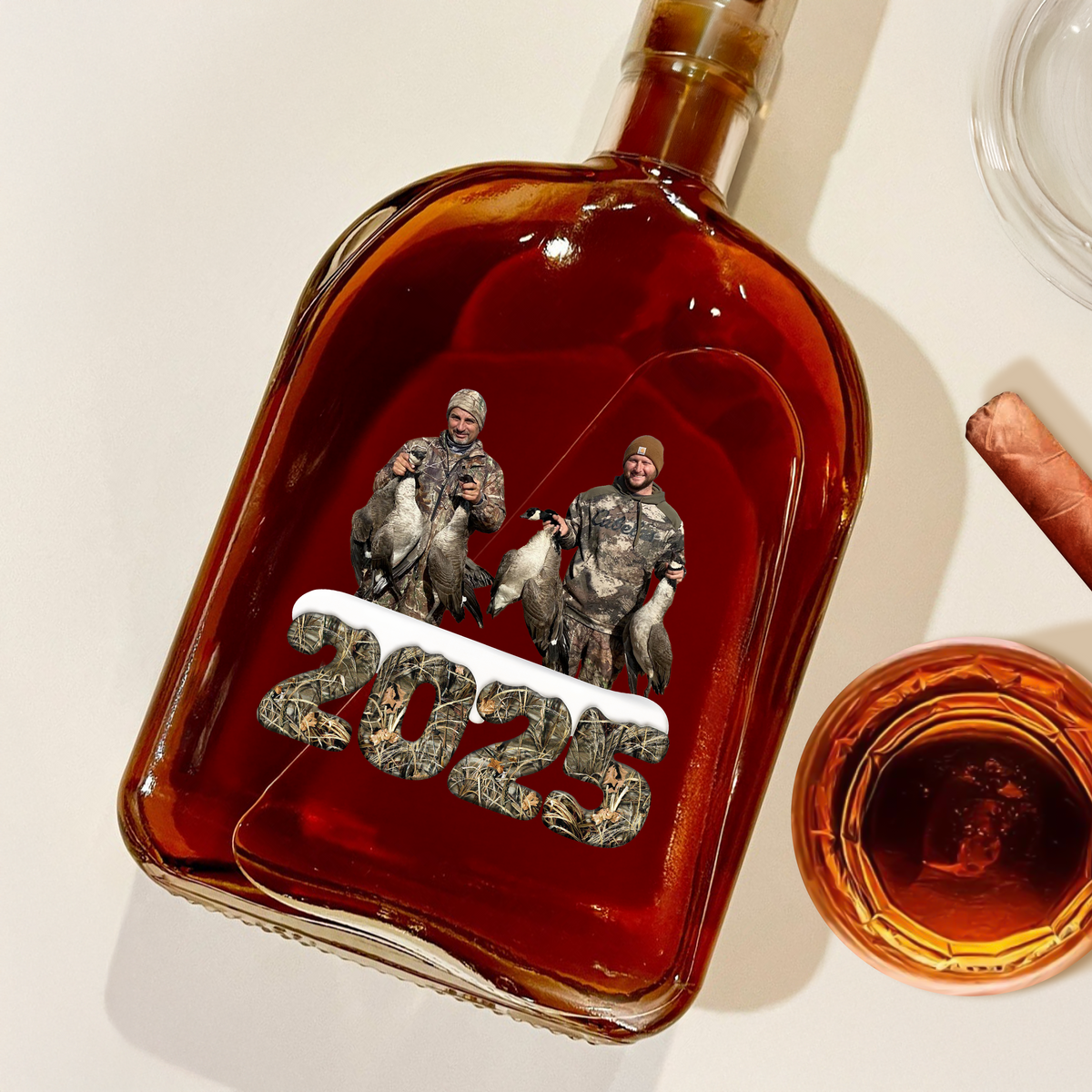 Custom Photo Whiskey Bottle Christmas Gifts For Duck Hunting HA75 898370