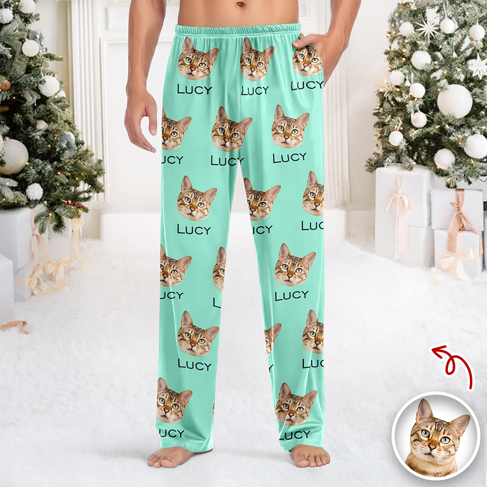 Custom Pet Portrait Pajama Pants – Personalized Dog/Cat/Person Photo & Name Gift TH10 894977