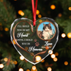Custom Photo Cat Memorial Gifts - Personalized Heart Glass Ornament LM32 895895