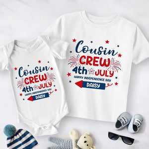 Personalized Kid Name Cousin Crew 4th of July Baby Onesie LM32 893519