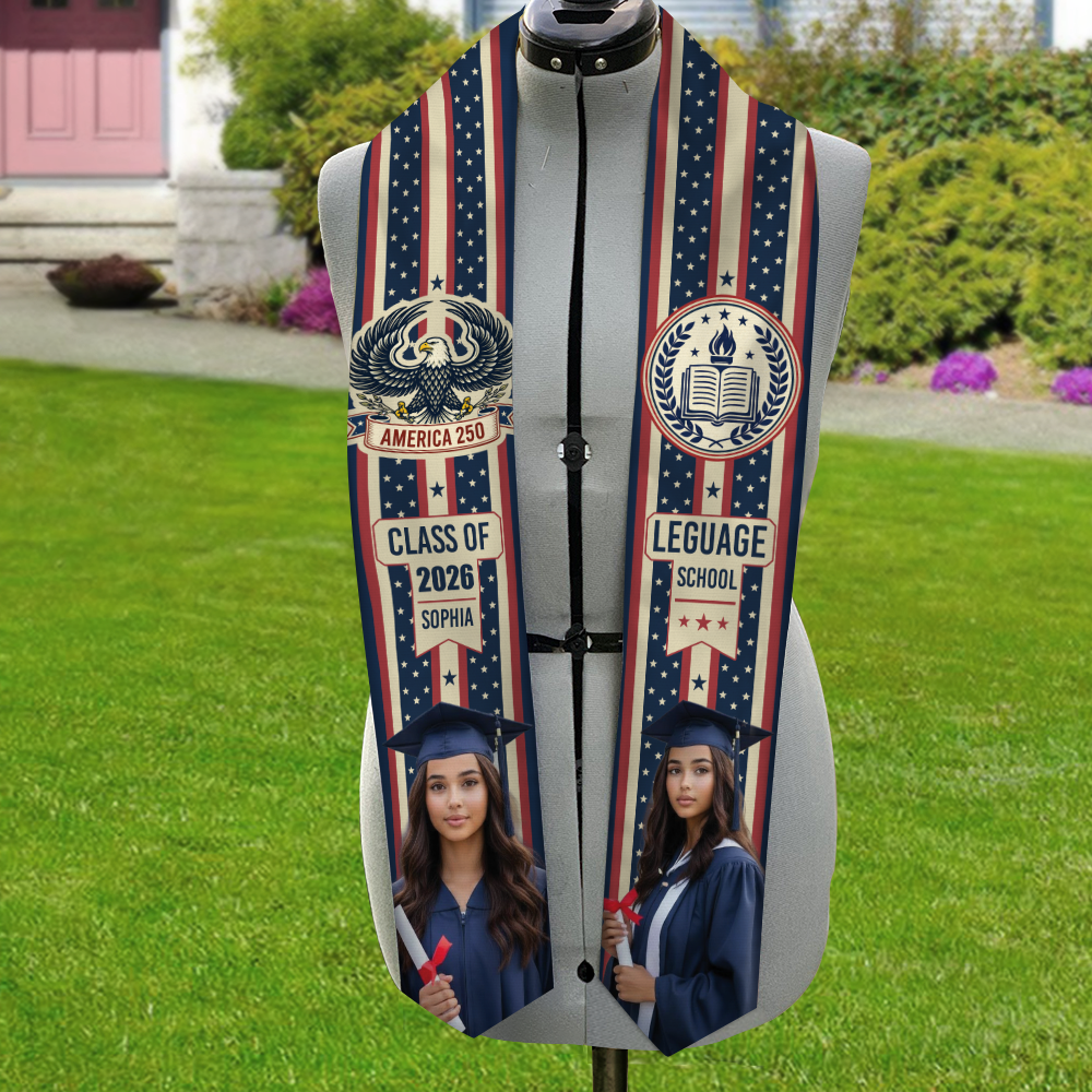 Custom Photo American 250 Senior Graduation Stole LM32 897877