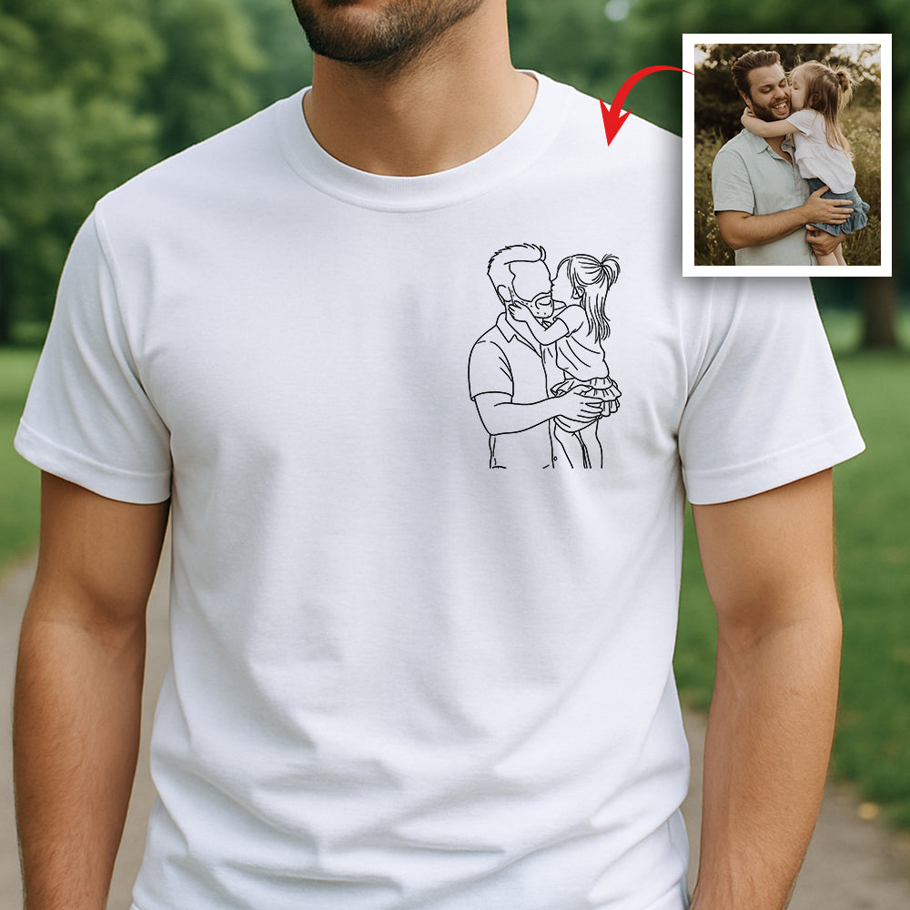 Custom Portrait Photo Drawing Style Family Bright Shirt Gift For Father's Day HO82 893986