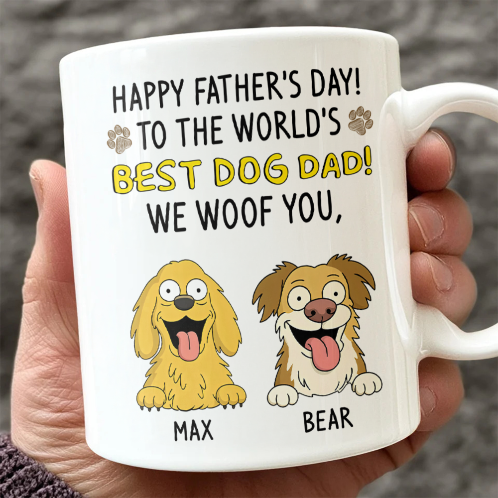 To The World Best Dog Dad White Mug Personalized Gift For Father's Day HO82 893710