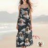 Custom Dog Photo Maxi Dress – Personalized Dog Photo Tropical Summer Dress CH07 911022