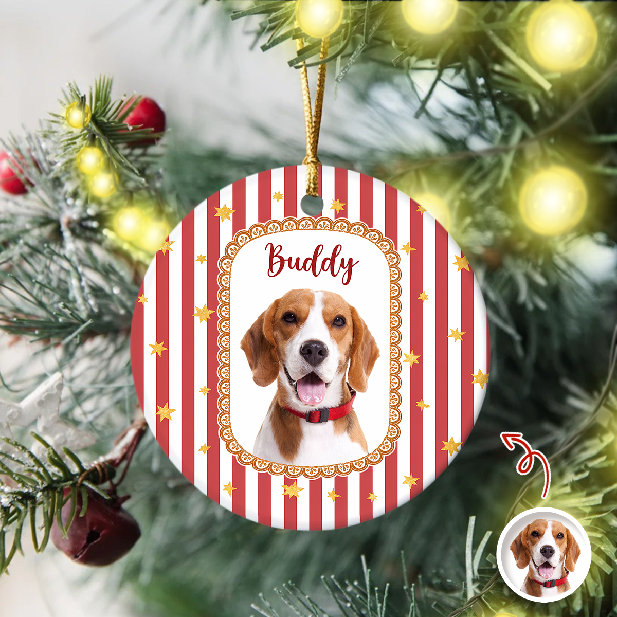 Custom Pet Photo Vintage Ceramic Ornament Gift For Pet Lovers LM32 669755