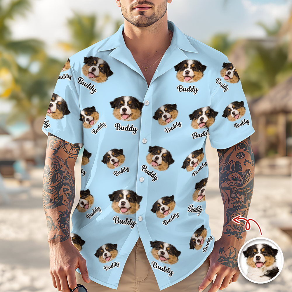 Custom Dog Photo Personalized Cute Puppy Hawaii Shirt For Dog Lovers CH07 911044