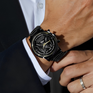 To My Husband Holding Hands - Personalized Men's Wrist Watch LM32 895017