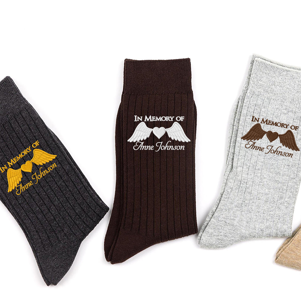 Custom Name In Memory Of Embroidered Socks, Personalized Memorial Keepsake Gift TH10 170981