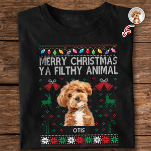 Merry Christmas Ya Filthy Animal Personalized Shirt, Christmas Gift For Dog Lover, Cat Lover HO82 894620