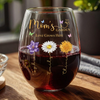 Custom Name Mom's Garden Love Grows Here Wine Glass, Personalized Birth Flower Gift for Mom CH07 911212