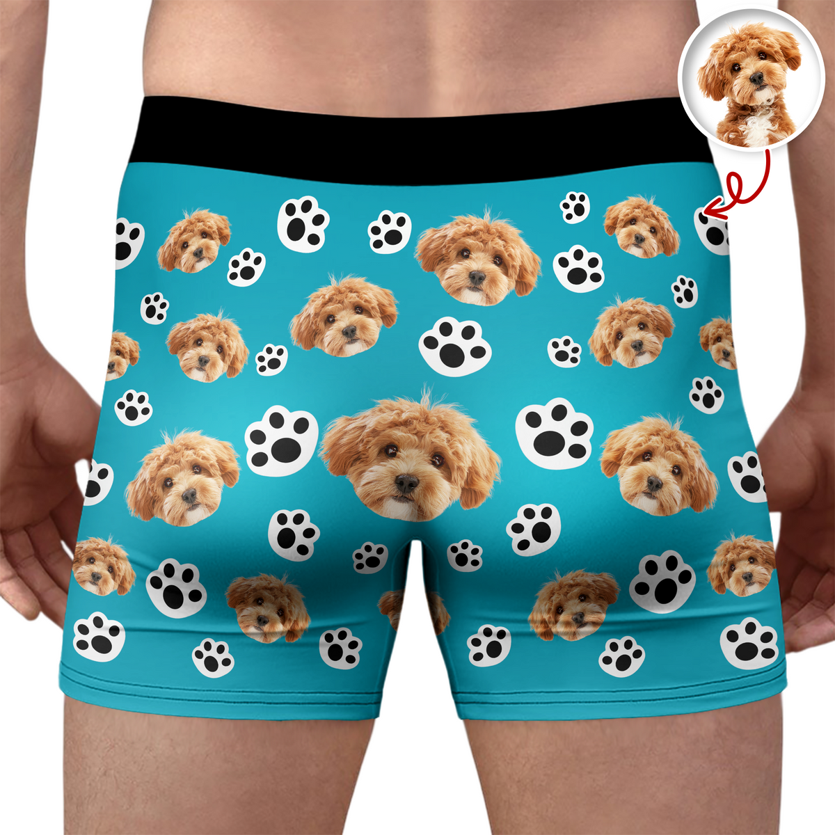 Custom Photo Dog Pet Face Men's Boxer HA75 898934