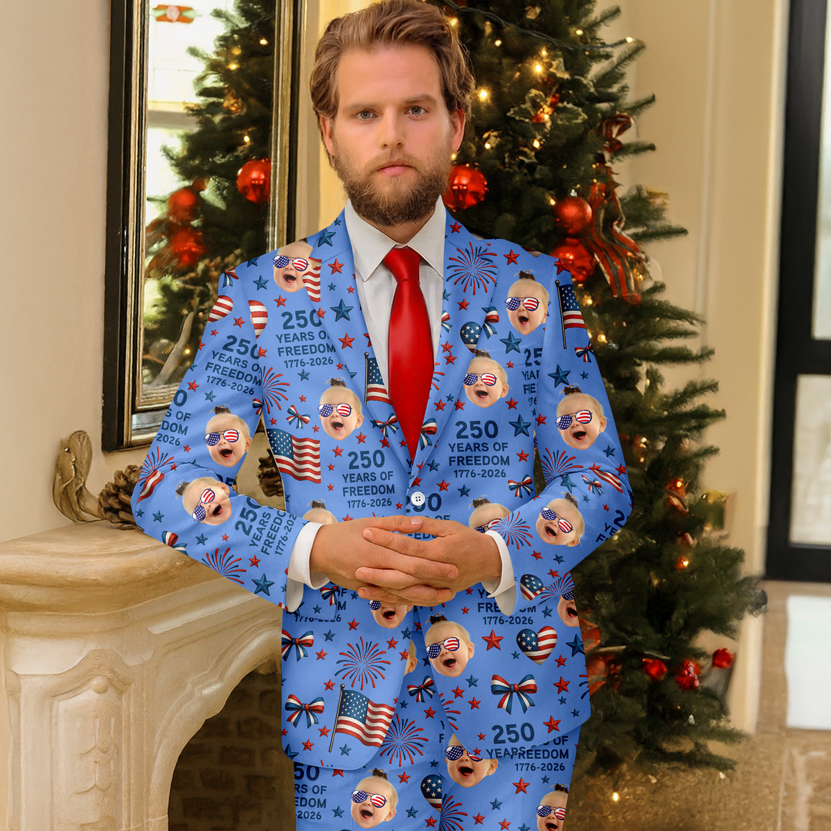 Custom Photo 250 Years Of Freedom 1776-2026 Men's Suit HO82 902732