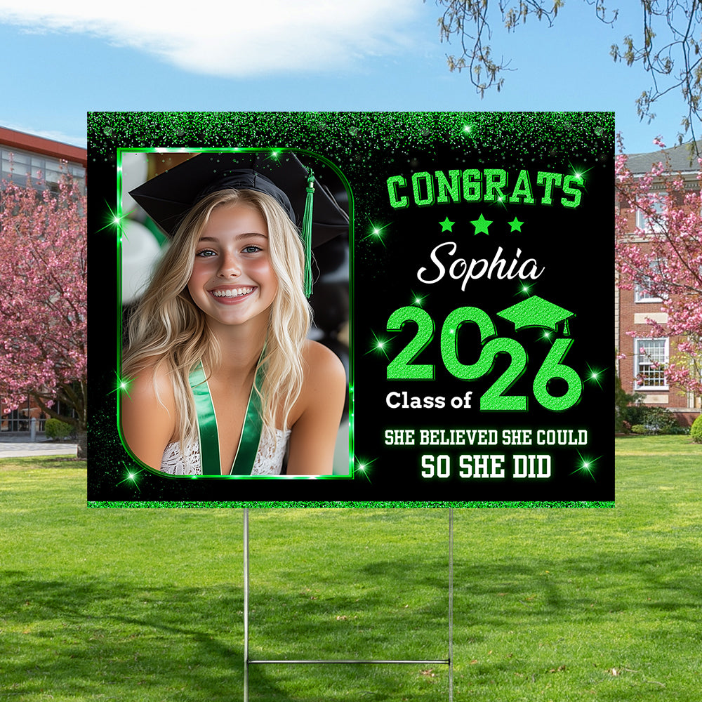 Custom photo Class of 2026 Yard Sign Graduation Party Decor CH07 910950
