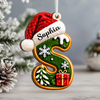 Custom Initial Name Santa Hat Wooden Ornament Christmas Tree Decoration, Holiday Gift LM32 670093