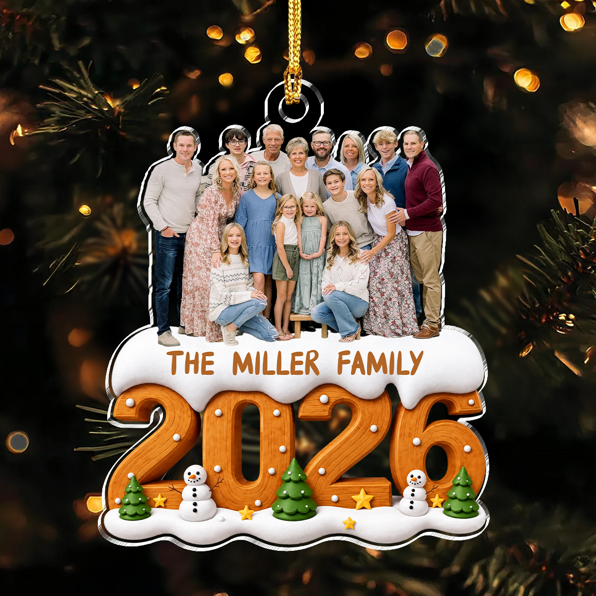 Custom Family Photo Acrylic Ornament, Special Christmas Gift for Family TH10 171461
